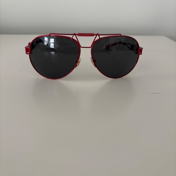VERSACE Wire RocK Pilot Medusa 2160 Red Gold VE2160 Aviator Sunglasses Unisex main image 12